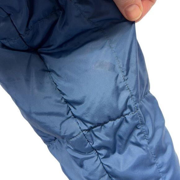 The North Face Down Puffer Jacket Women Blue Long Quilted Parka Small FLAWED - Picture 7 of 16